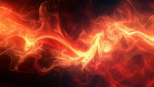 Phoenix bird rendered in glowing orange and red digital fire