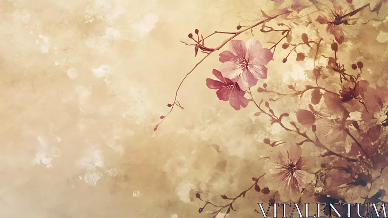 Delicate Blooms in Soft Sepia Tones. Timeless Beauty.