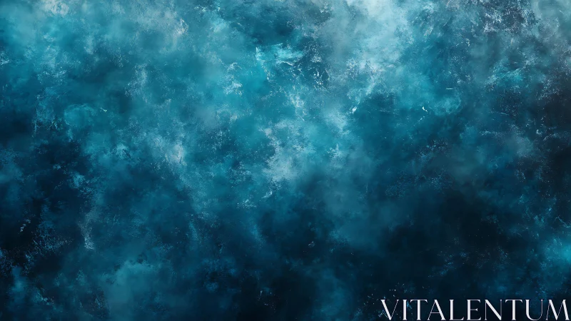 Abstract Deep Blue Ocean Texture with Atmospheric Brush Strokes.
