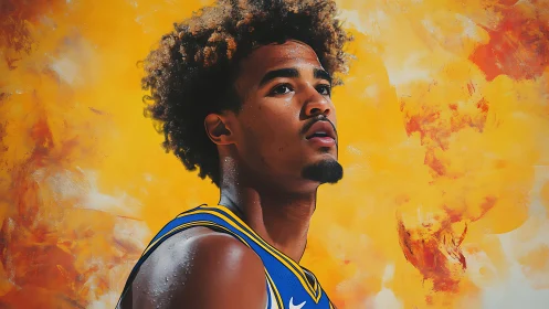 Chromatic portrait of basketball athlete in digital chiaroscuro.