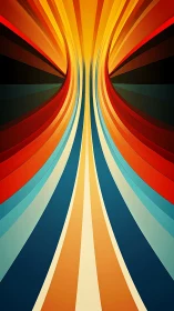 Radiant curved color ribbons in symmetrical vortex field.