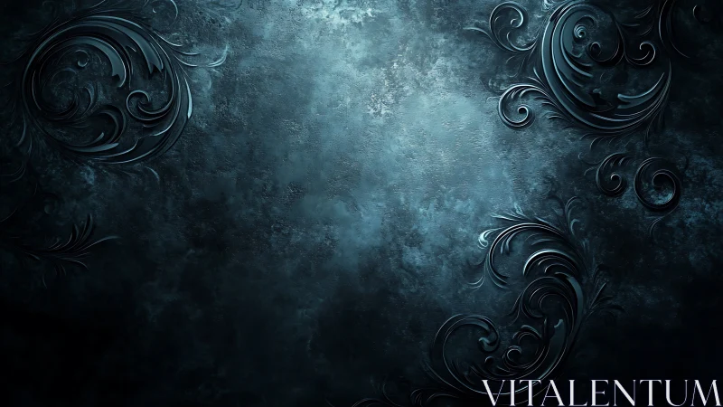 Midnight metal flourishes curl around a glowing storm heart