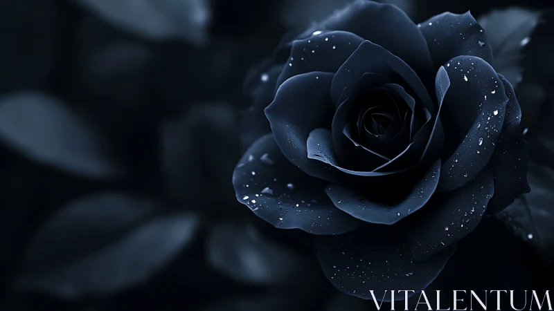 Midnight Bloom: Jeweled Darkness Captured in Petals