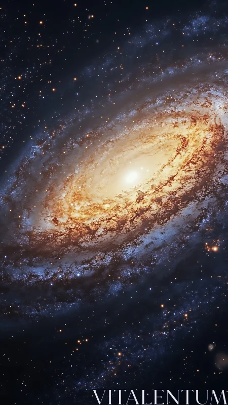 Edge-on barred spiral galaxy core with luminous starfield view