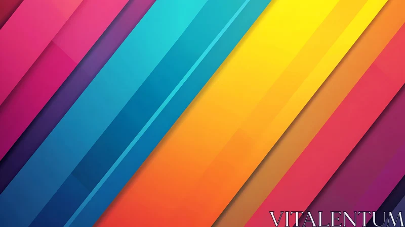 Radiant diagonal color bands in layered vector abstraction.