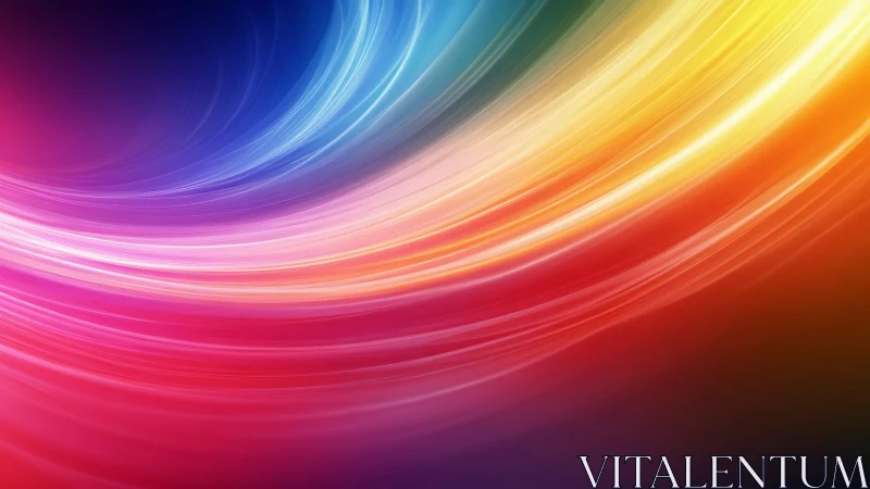 Vibrant curved light trails in multicolor gradient space.