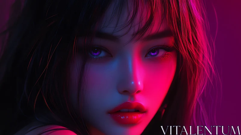 Chromatic portrait under neon split lighting simulation.