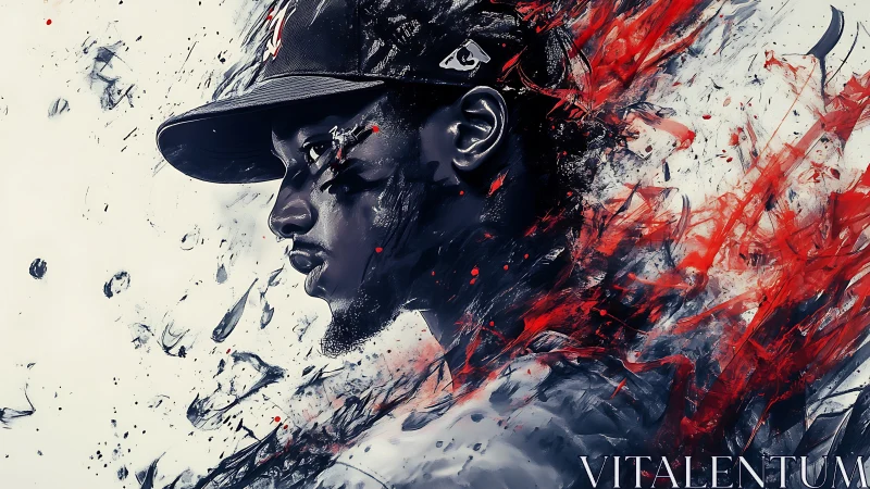 Paint-splintered portrait catches a runner mid-explosion