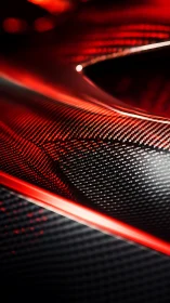 Carbon fiber weave under intense red neon highlights.