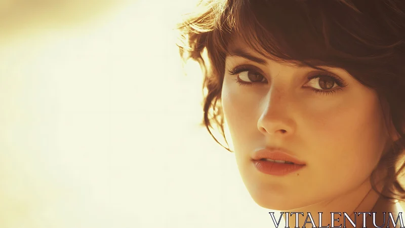 Close-up portrait of young woman in warm soft light.