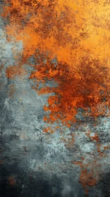 Textured orange and gray corroded surface abstraction.