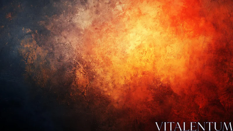 Fiery Abstract Texture With Warm Orange and Dark Tones Painting.