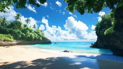 Tropical Paradise: Crystal Waters Meet White Sand Beach