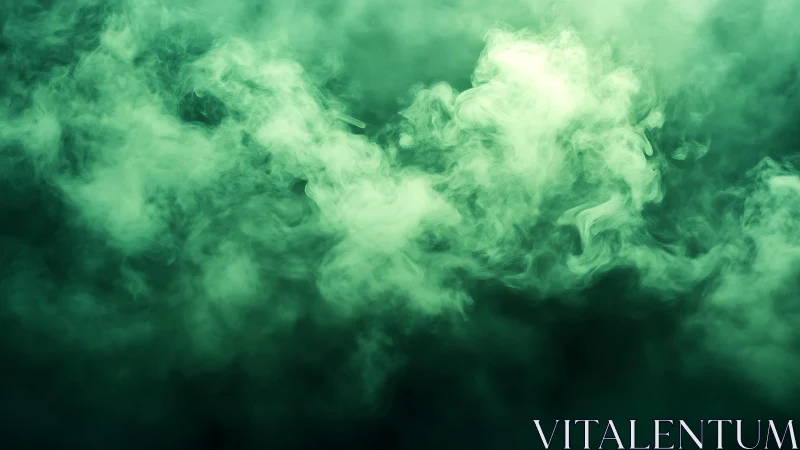 Abstract green smoke or fog background with soft, dreamy effect.