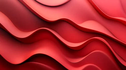 Gentle red waves flowing in soft sculpted layers of light.