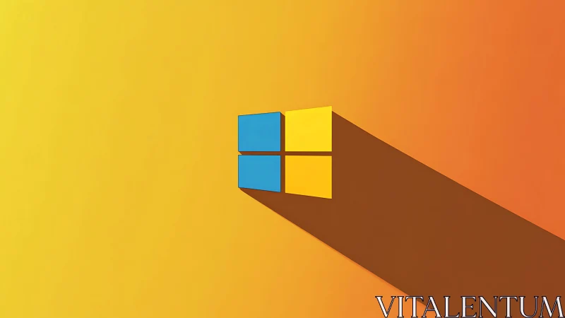 Minimalist four-panel window logo on warm gradient field.