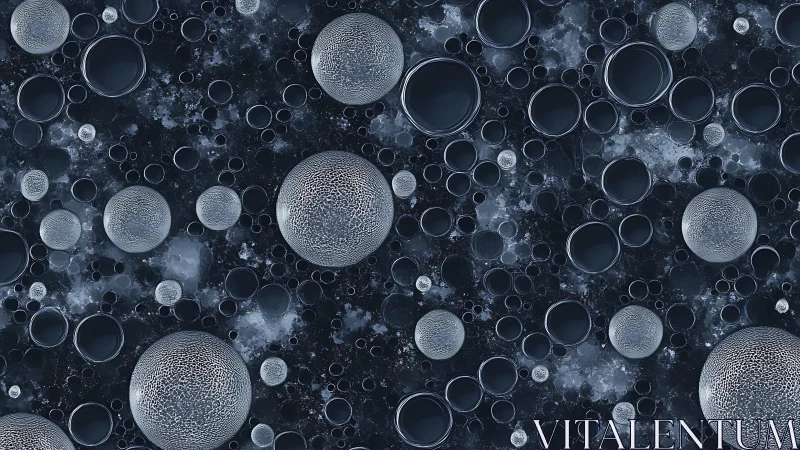 Microscopic metallic bubbles form dense abstract cosmic field