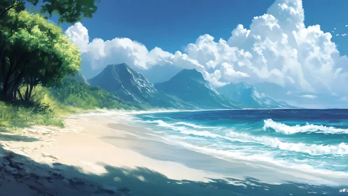 Tropical Paradise Where Mountains Kiss Crystalline Shores