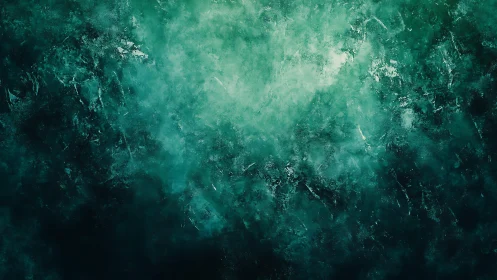 Deep Green Abstract Texture with Grunge Brush Strokes Background.