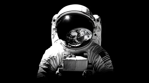 Earth curls like a luminous marble inside the quiet astronaut