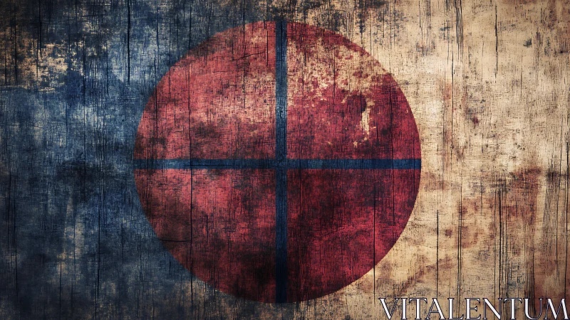 South Korea's Spirit: Weathered Flag on Worn Wood.