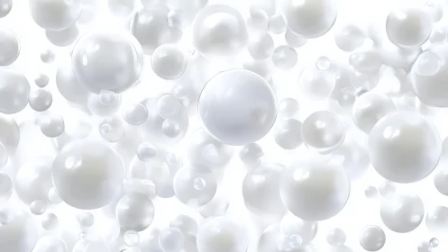 White spherical bubbles on bright uniform background.