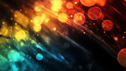 Defocused bokeh spheres traverse diagonal spectrum gradient field