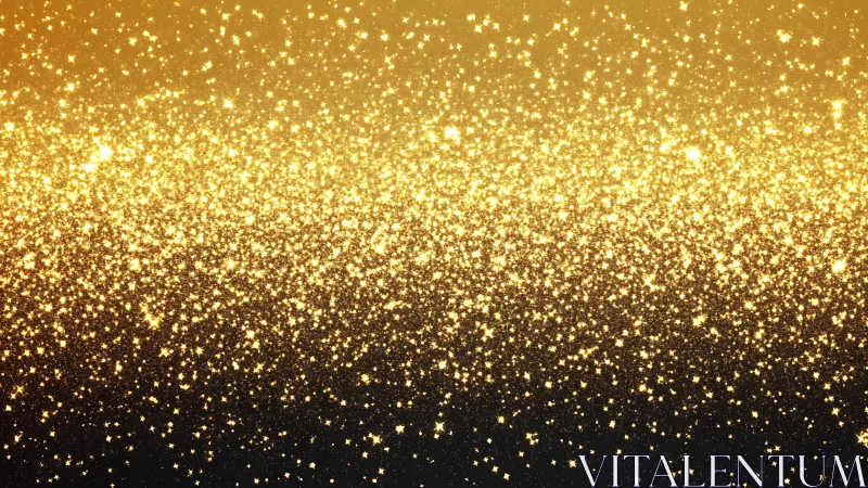 Dense horizontal gradient of dispersed golden light points.