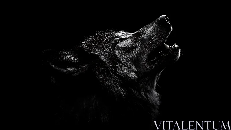 Moonless silence answers as a silver wolf carves song