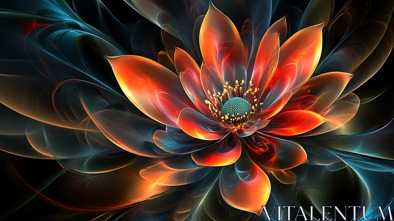 Glowing fractal flower unfolding in vivid, dreamlike light.