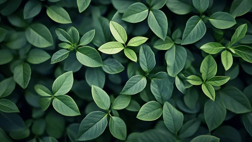 Dense green foliage pattern with layered leaf clusters.