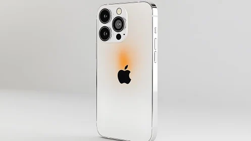 Apple iPhone 12 Pro Max in Pearl White Gleaming Against Neutral Studio Background