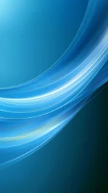 Curved blue light ribbons sweep across deep gradient field