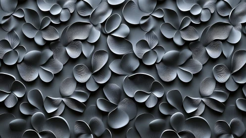 Parametric metallic petals form seamless abstract relief field