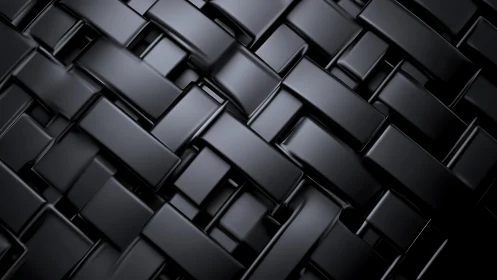 Interlocking black polyhedral bands in glossy woven lattice.