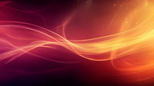 Digital gradient composition with flowing luminous ribbons across warm spectrum