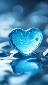 Crystalline Water Heart with Translucent Depth.