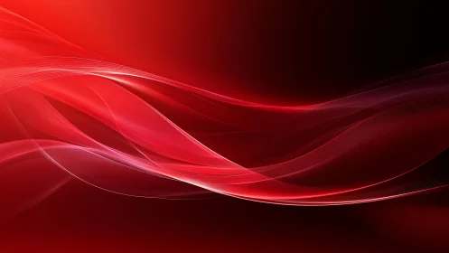 Flowing Abstract Red Wave Background with Modern Digital Style.