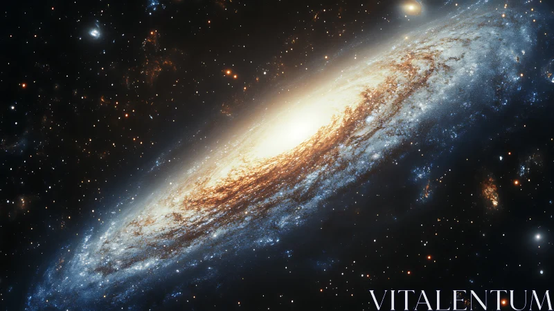 Spiral galaxy core with dense starfield in deep space.