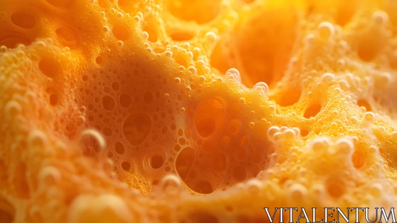 Close-up of Orange Foam Texture in Abstract Artistic Style.