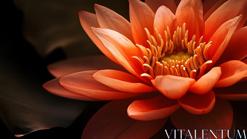 Molten Petals Unfurl: Sunset Lotus in Liquid Reverie.