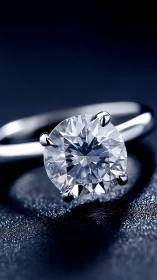 Round brilliant solitaire diamond ring in prong platinum setting