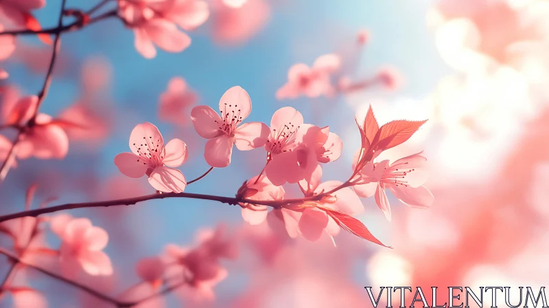 Spring Blossoms Backlit: Soft-Focus Botanical Study.