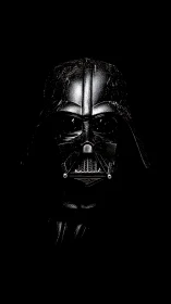 Dark armored helmet portrait emerges from deep black void