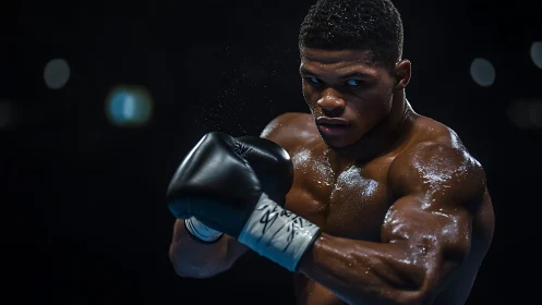 Athlete's Intensity: Power and Determination in Motion.