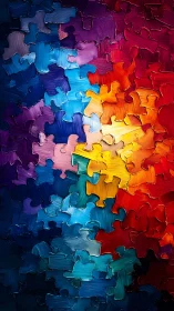 Impasto jigsaw chromatic field with interlocking gradients.