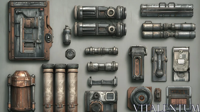 Industrial mechanical components are arranged on neutral surface