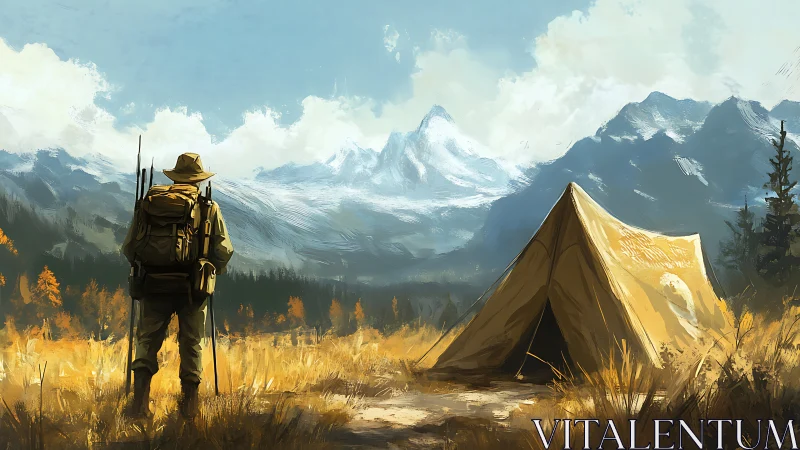 Solitary trekker weighs the wild silence beneath sharp peaks