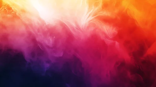 Vivid swirling gradient of warm and cool color clouds.