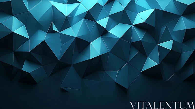 Geometric blue low poly 3D triangle surface abstraction.